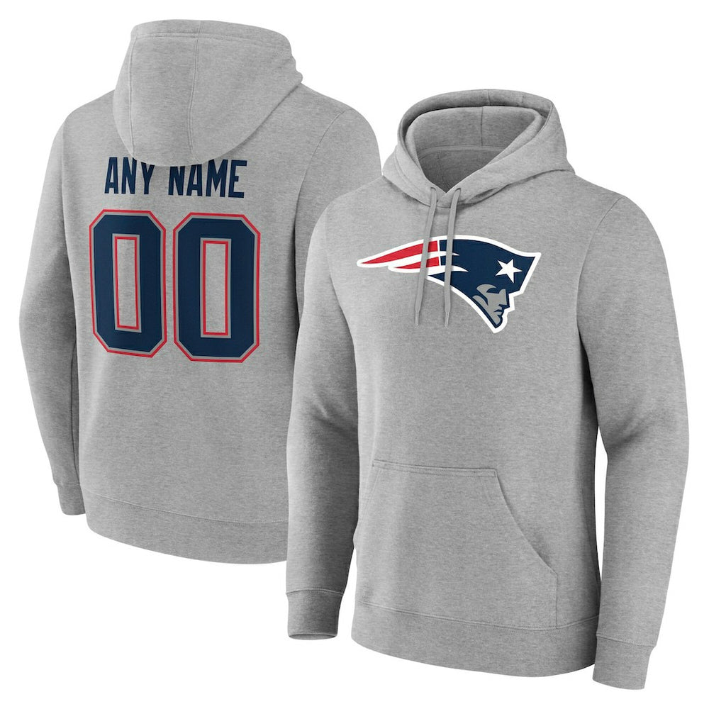 New England Patriots Big & Tall Team Authentic Custom Hoodie - Gray on sale