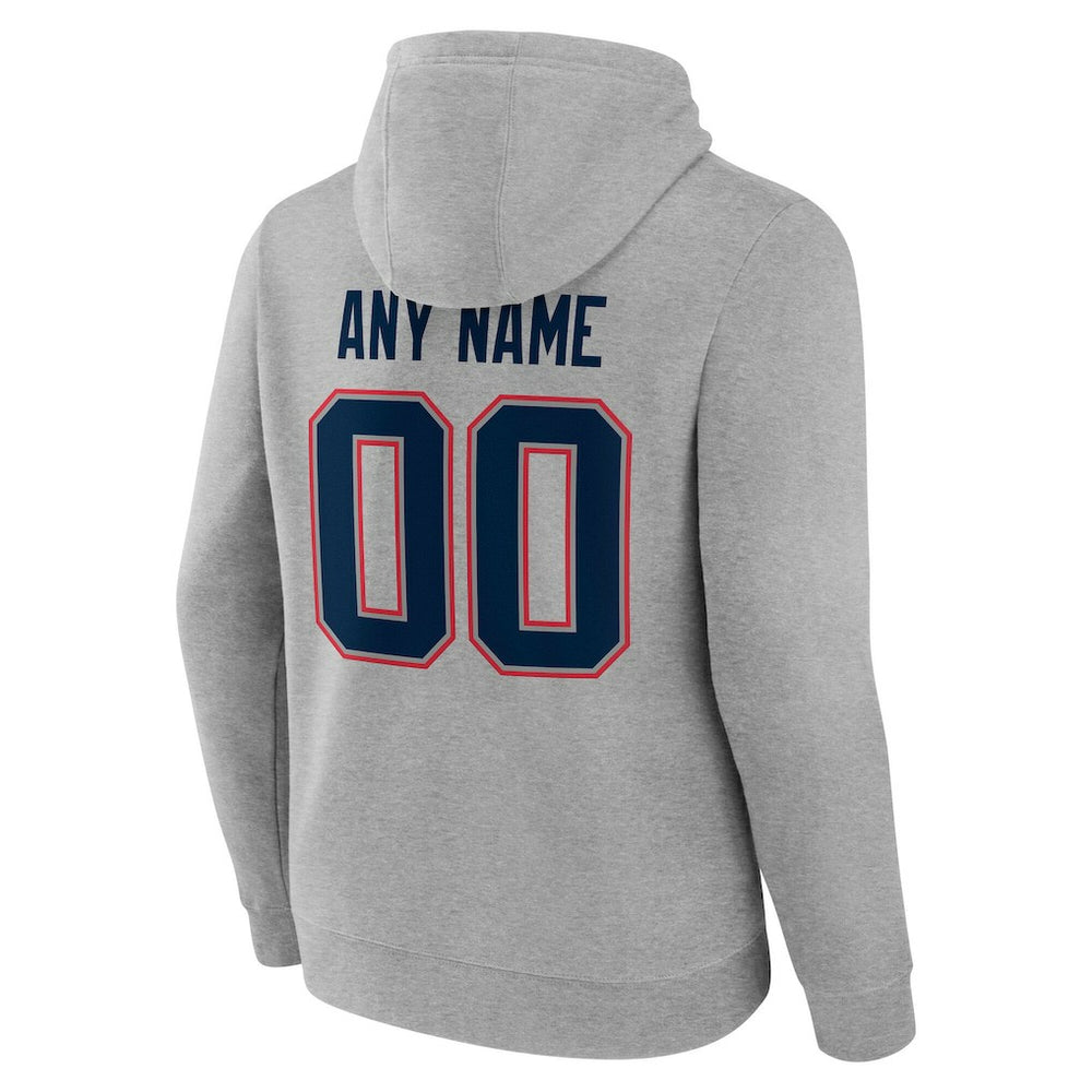 New England Patriots Big & Tall Team Authentic Custom Hoodie - Gray on sale