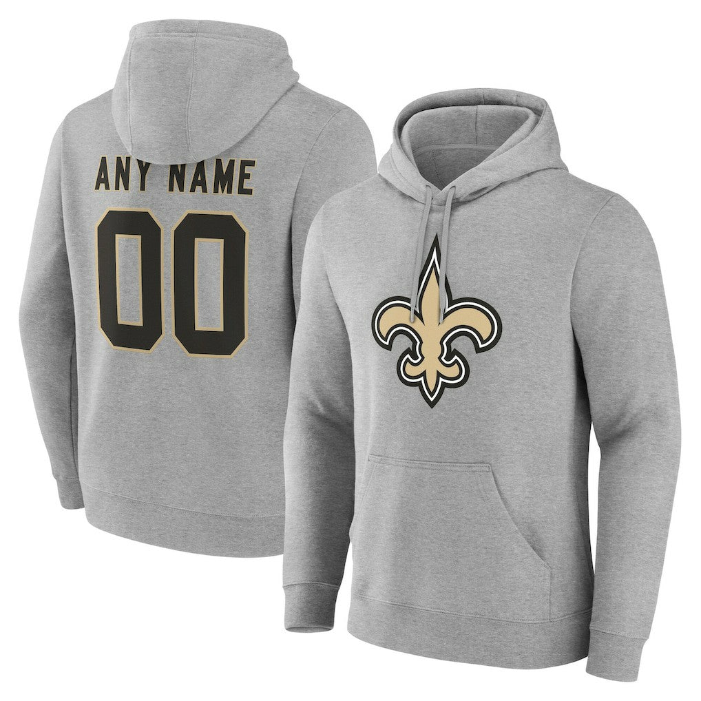 New Orleans Saints Big & Tall Team Authentic Custom Hoodie - Gray for sale