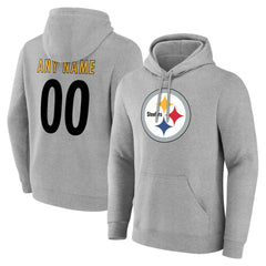 Pittsburgh Steelers Big & Tall Team Authentic Custom Hoodie - Gray sale