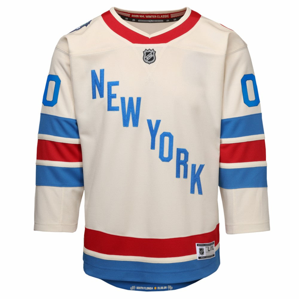 New York Rangers Outerstuff Youth 2026 NHL Winter Classic Premier Custom Jersey - White Jerseys
