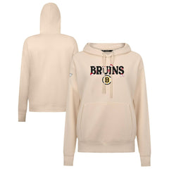 Boston Bruins Levelwear Women's Festive Holiday Adorn Hoodie - Khaki Hoodies
