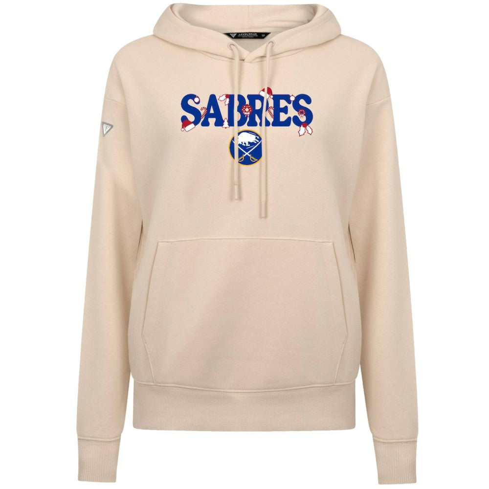 Buffalo Sabres Levelwear Women's Festive Holiday Adorn Hoodie - Khaki Hoodies