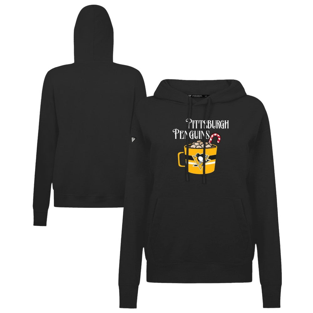 Pittsburgh Penguins Levelwear Women's Mellow Holiday Adorn Hoodie - Black Hoodies