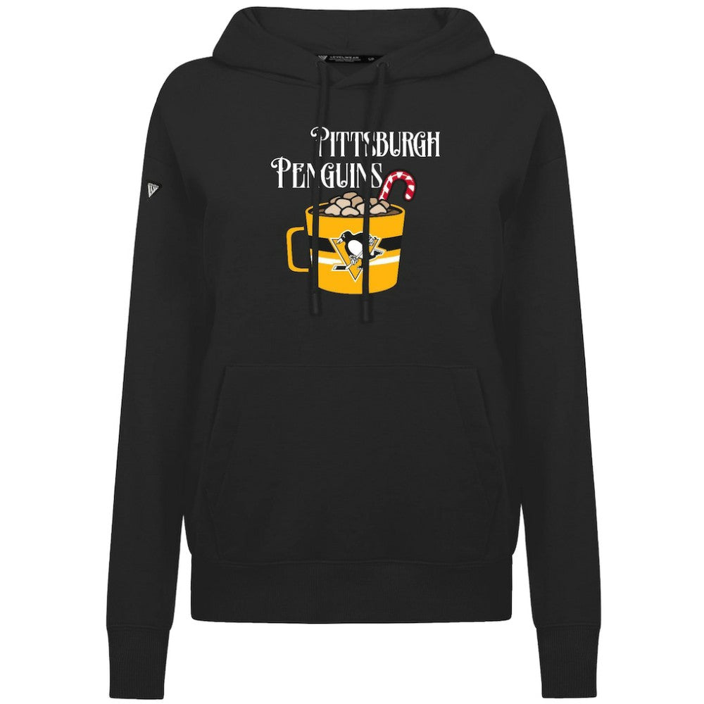 Pittsburgh Penguins Levelwear Women's Mellow Holiday Adorn Hoodie - Black Hoodies