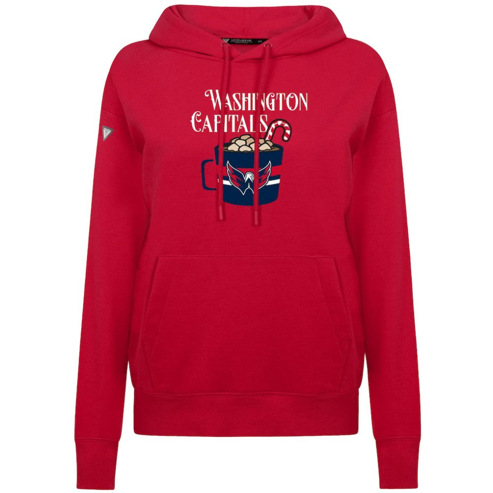 Washington Capitals Levelwear Women's Mellow Holiday Adorn Hoodie - Red Hoodies