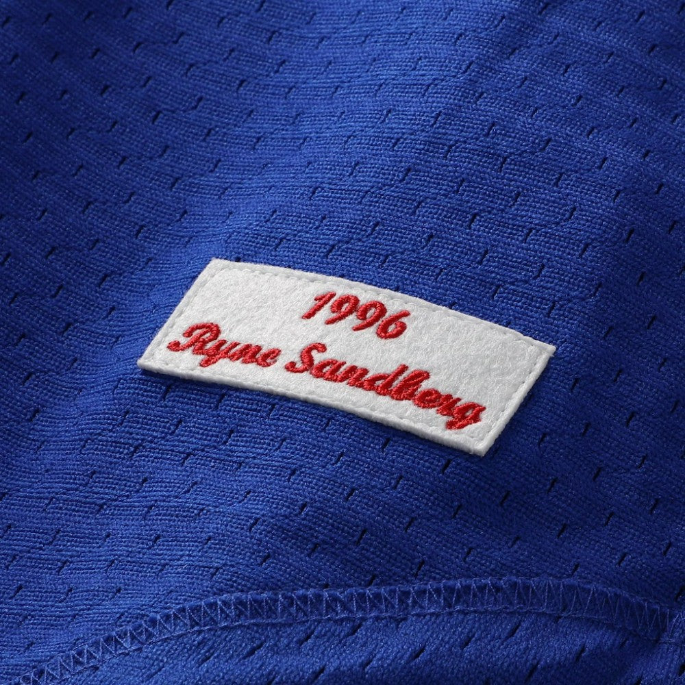 Ryne Sandberg Chicago Cubs Cooperstown Collection 1996 Mesh Batting Practice Button-Up Jersey Royal