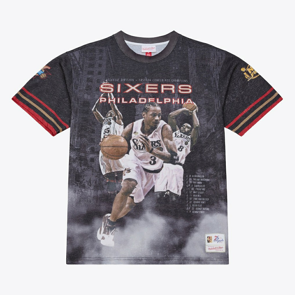 Philadelphia 76ers Hardwood Classics Originals Collection 2000-2001 Team Roster T-Shirt - Black for sale