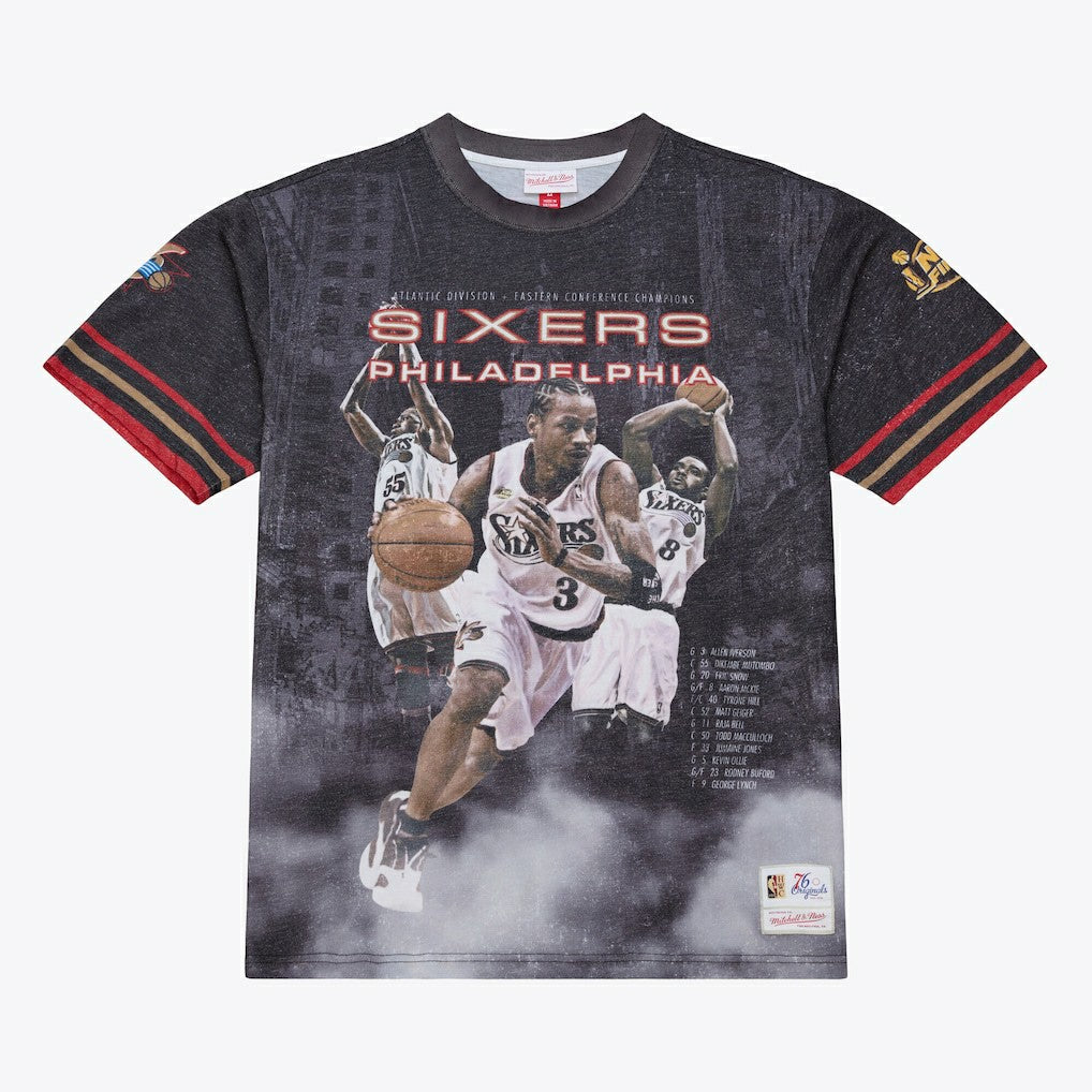 Philadelphia 76ers Hardwood Classics Originals Collection 2000-2001 Team Roster T-Shirt - Black for sale