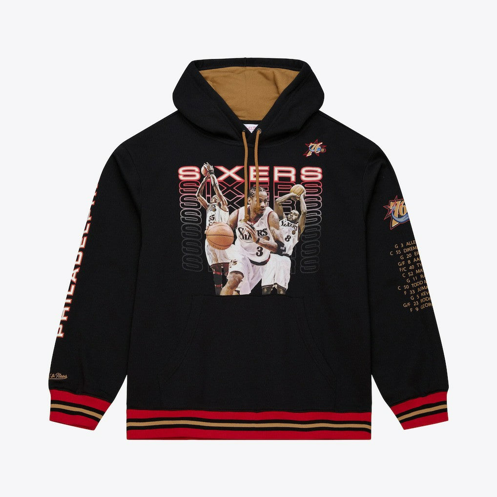 Philadelphia 76ers Hardwood Classics Originals Collection 2000-2001 Team Roster Fleece Hoodie - Black for sale