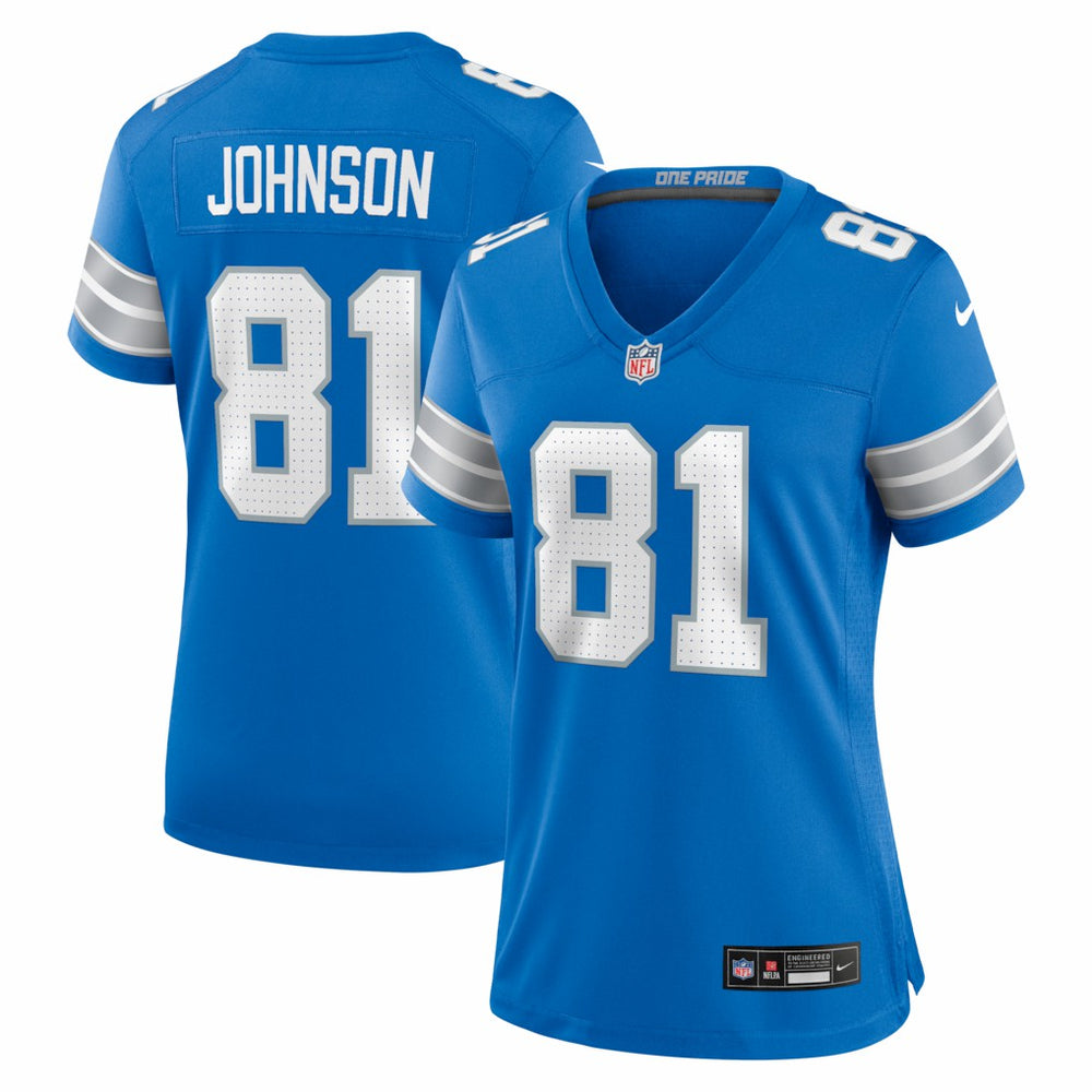 Calvin Johnson Detroit Lions Women's Team Retired Game Jersey - Blue cheap