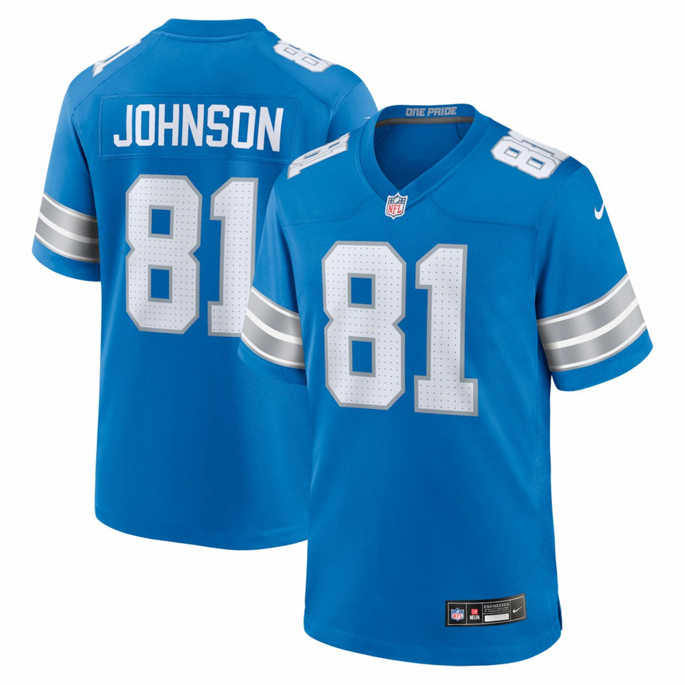 Calvin Johnson Detroit Lions Team Retired Game Jersey - Blue cheap