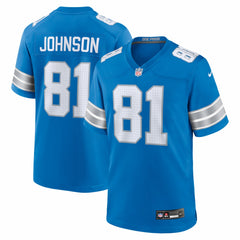 Calvin Johnson Detroit Lions Team Retired Game Jersey - Blue cheap