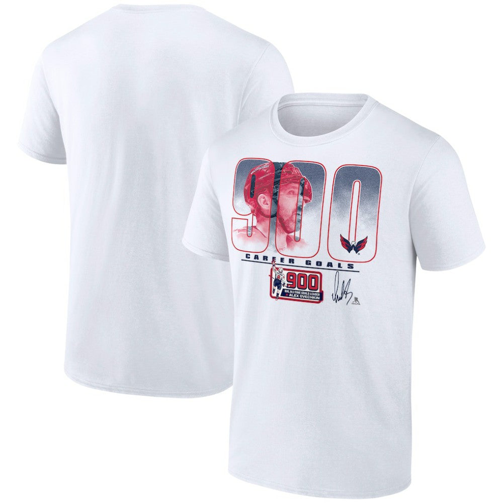 Alexander Ovechkin Washington Capitals 900th Career Goal T-Shirt - White T-shirts