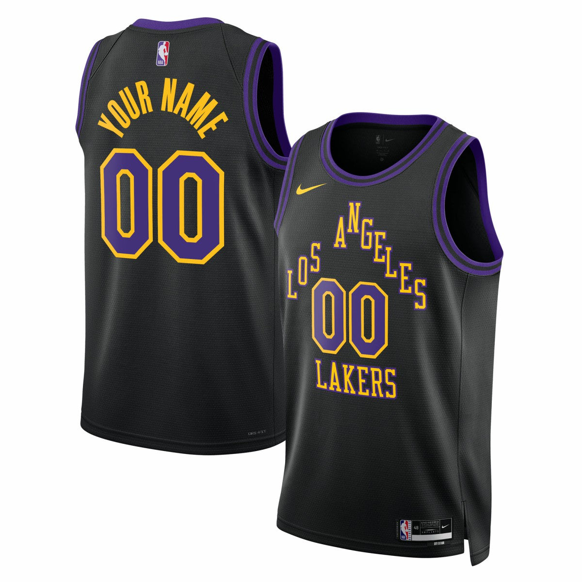 Los Angeles Lakers Unisex 2025/26 City Edition Swingman Custom Jersey - Black discount