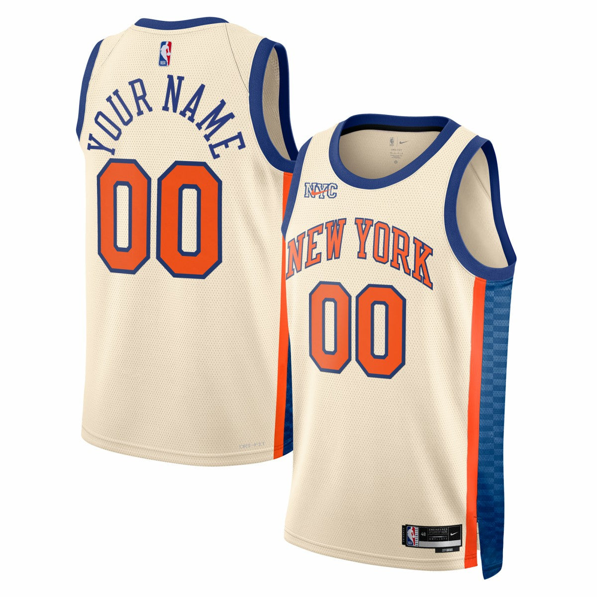 New York Knicks Unisex 2025/26 City Edition Swingman Custom Jersey - Cream shop
