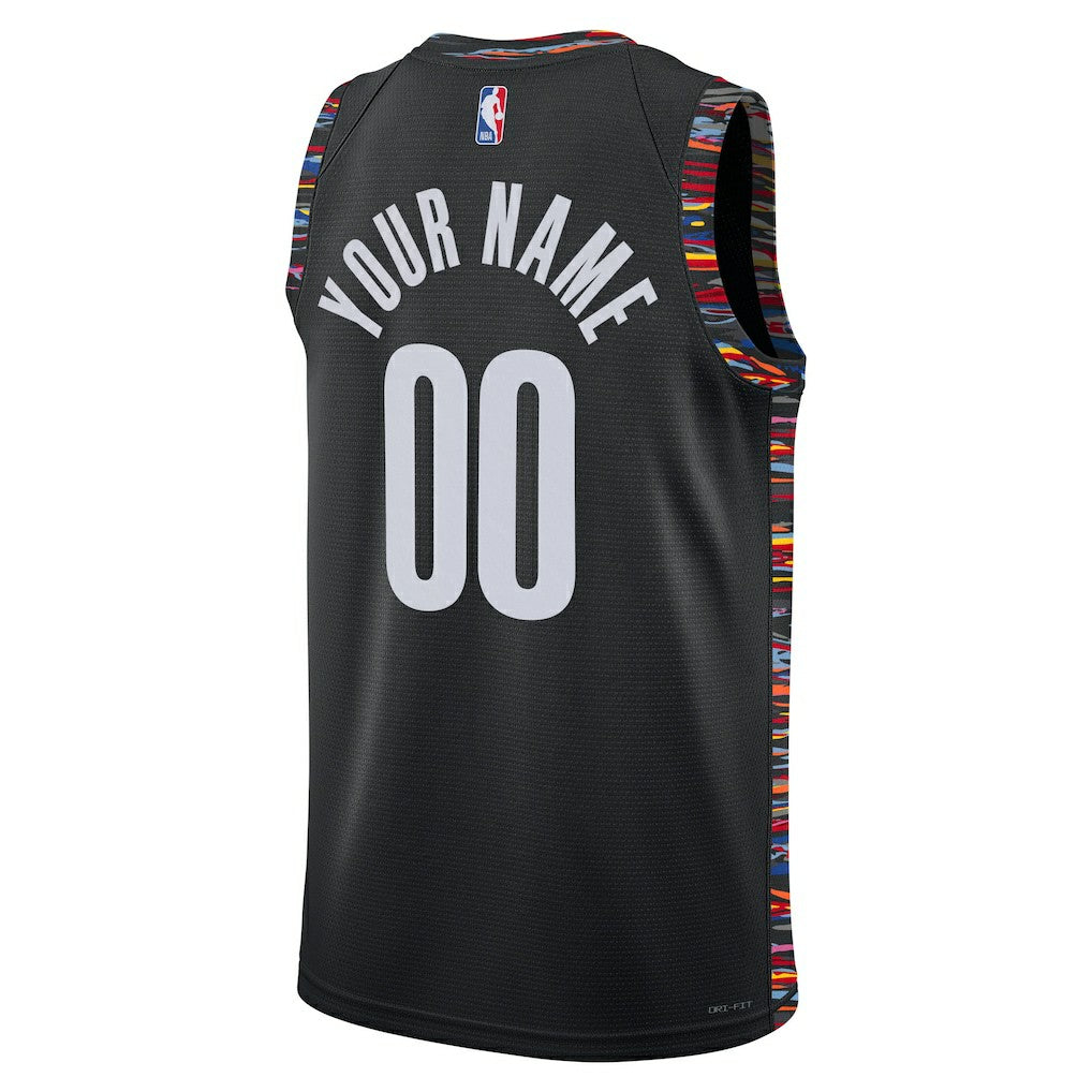 Brooklyn Nets Unisex 2025/26 City Edition Swingman Custom Jersey - Black cheap