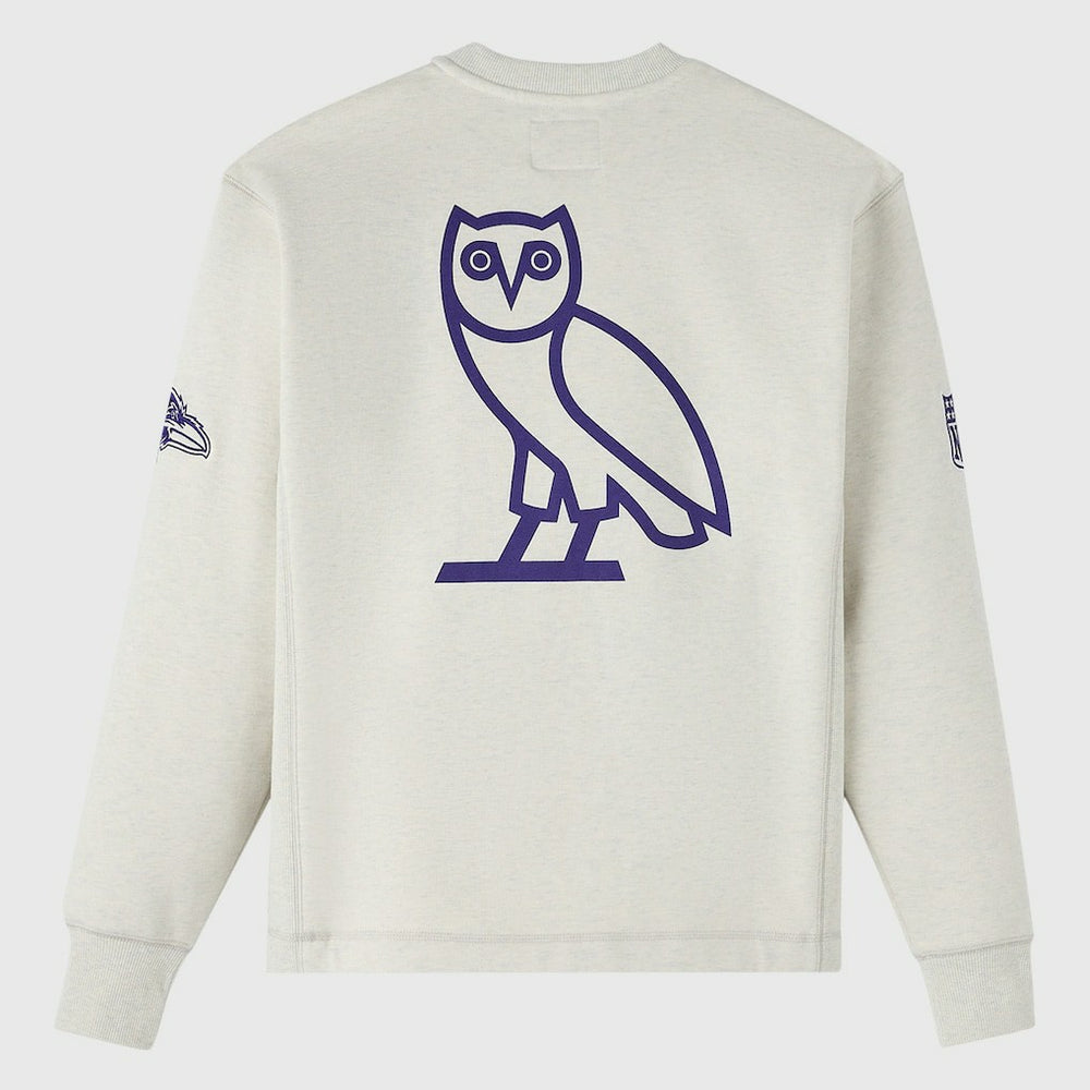 Baltimore Ravens OVO x NFL Unisex Fleece Sweatshirt - Heather Gray discount