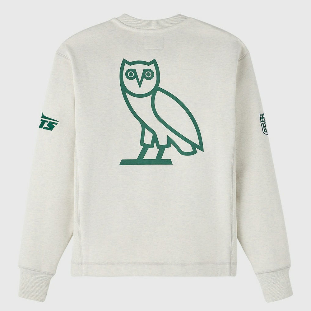 New York Jets OVO x NFL Unisex Fleece Sweatshirt - Heather Gray on sale
