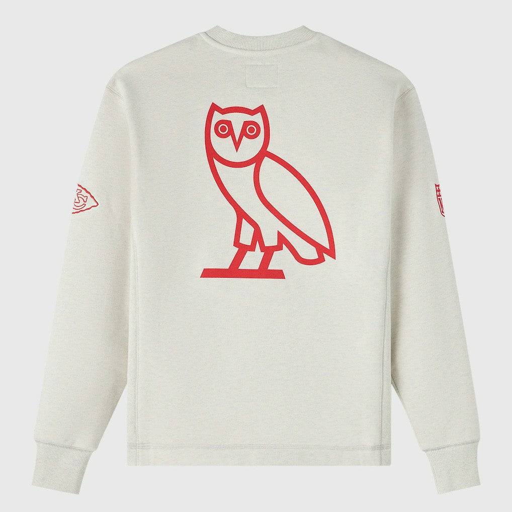 Kansas City Chiefs OVO x NFL Unisex Fleece Sweatshirt - Heather Gray discount
