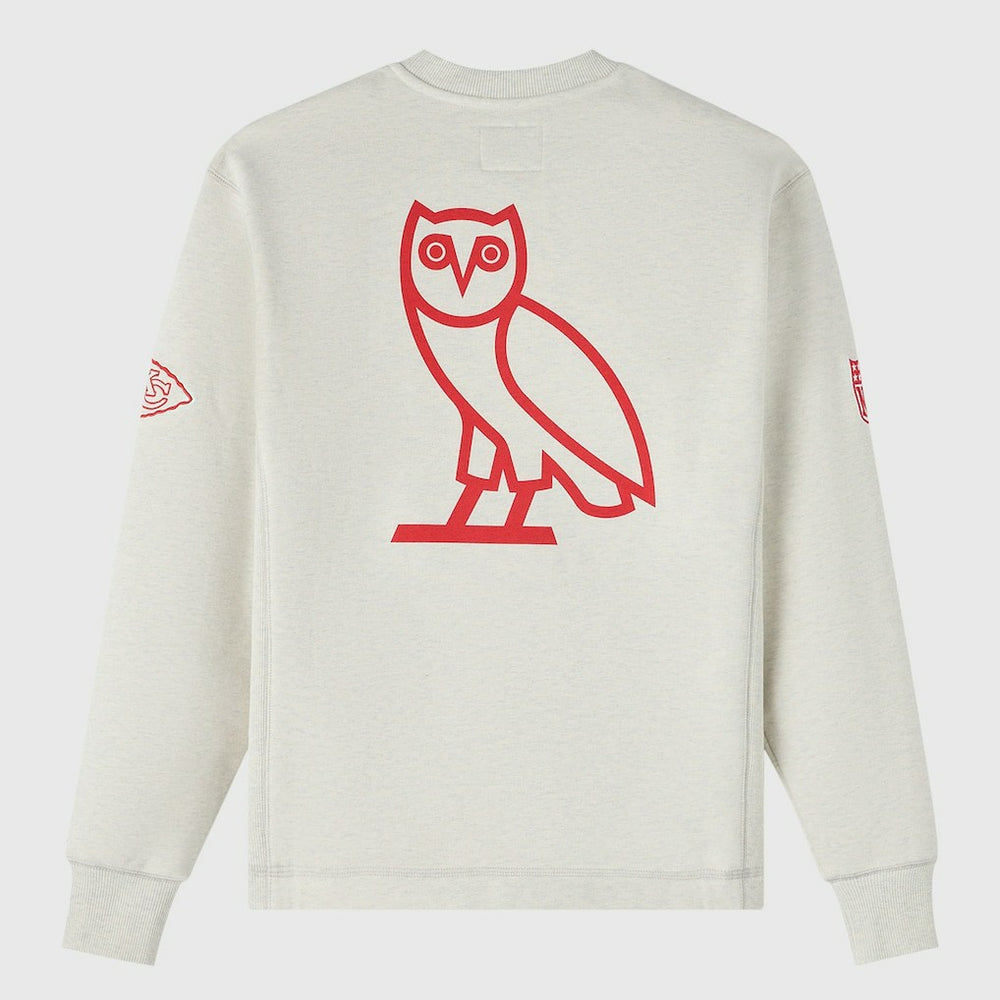 Kansas City Chiefs OVO x NFL Unisex Fleece Sweatshirt - Heather Gray discount
