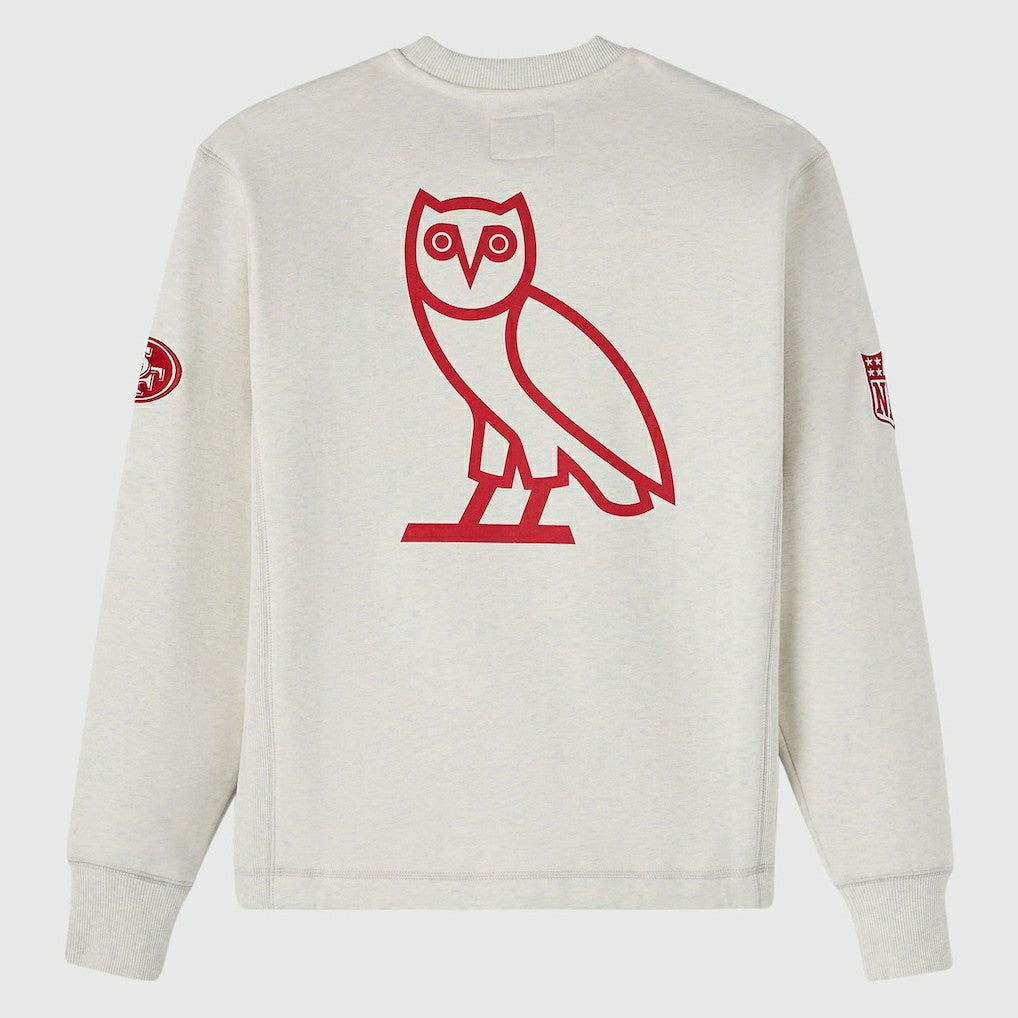 San Francisco 49ers OVO x NFL Unisex Fleece Sweatshirt - Heather Gray on sale