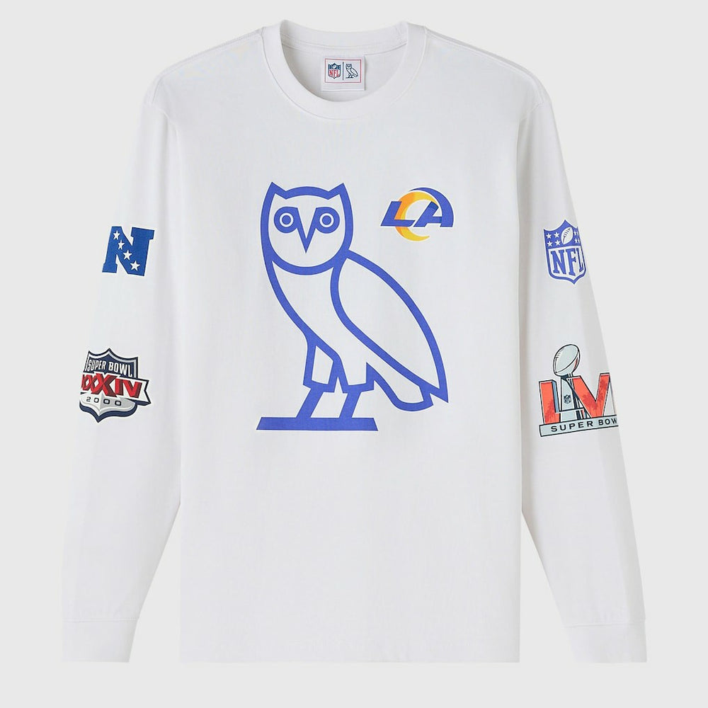 Los Angeles Rams OVO x NFL Unisex Long Sleeve T-Shirt - White cheap