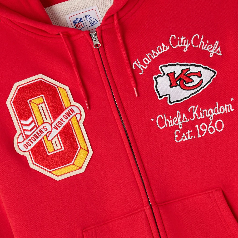Kansas City Chiefs OVO x NFL Unisex Full-Zip Waffle-Lined Hoodie - Red sale