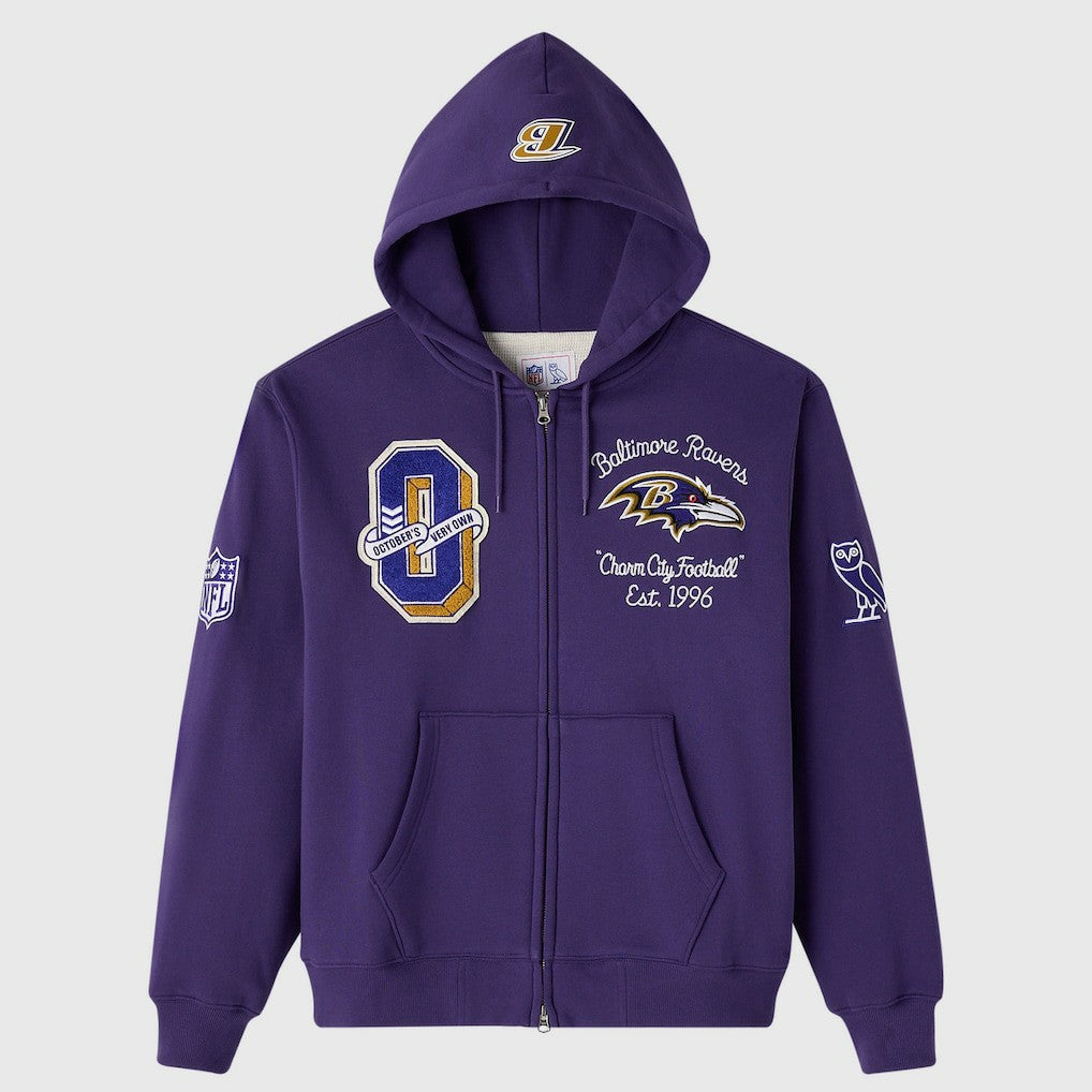 Baltimore Ravens OVO x NFL Unisex Full-Zip Waffle-Lined Hoodie - Purple outlet
