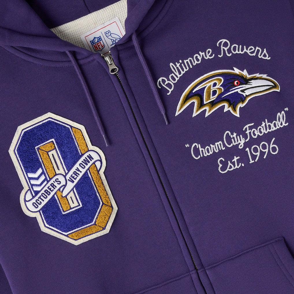 Baltimore Ravens OVO x NFL Unisex Full-Zip Waffle-Lined Hoodie - Purple outlet