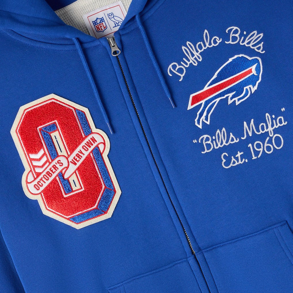 Buffalo Bills OVO x NFL Unisex Full-Zip Waffle-Lined Hoodie - Royal online