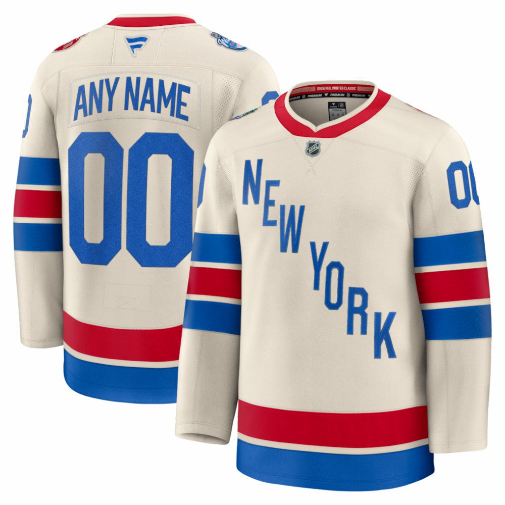 New York Rangers Fanatics 2026 NHL Winter Classic Premium Custom Jersey - Beige Jerseys