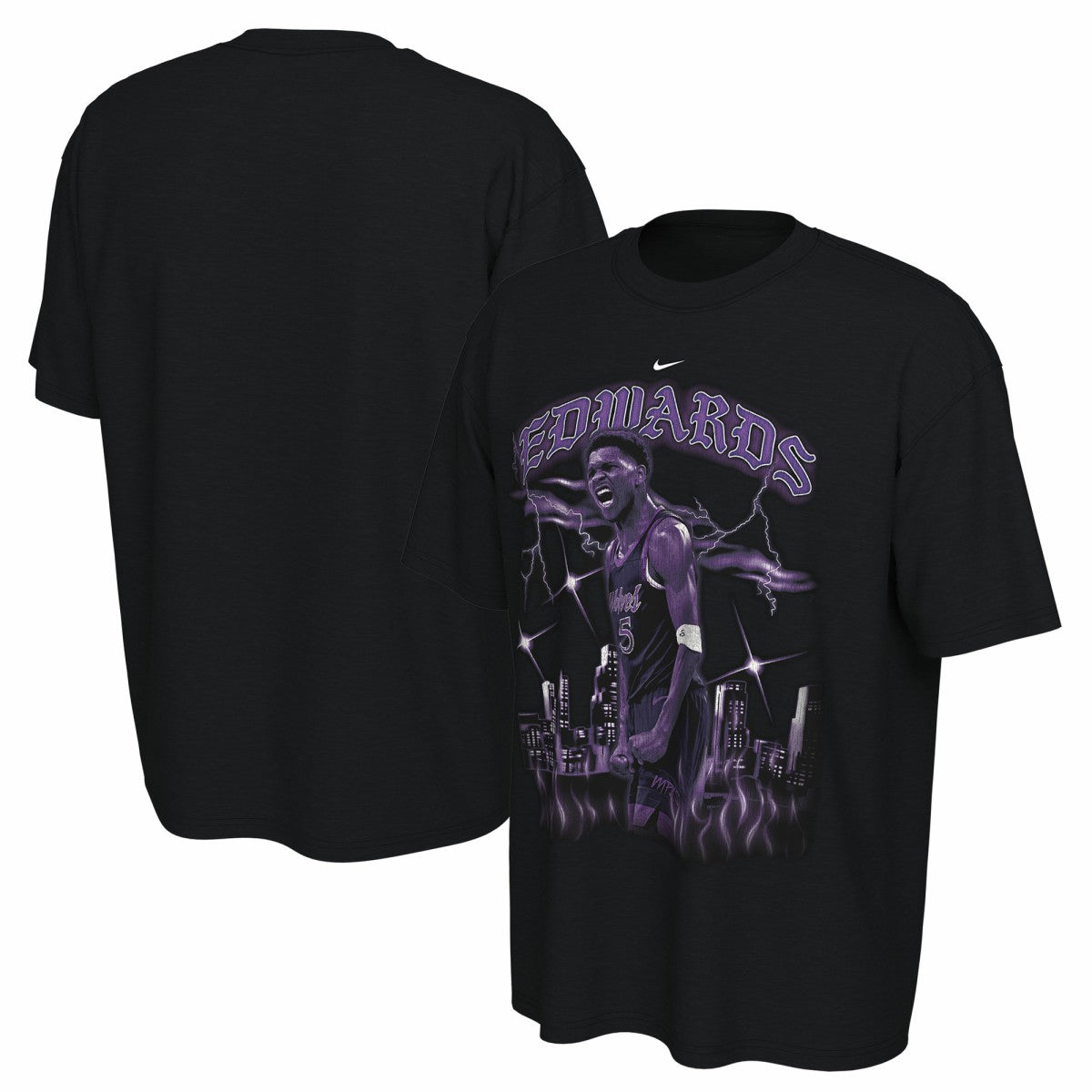 Anthony Edwards Minnesota Timberwolves Unisex 2025/26 City Edition Player Graphic T-Shirt - Black for sale