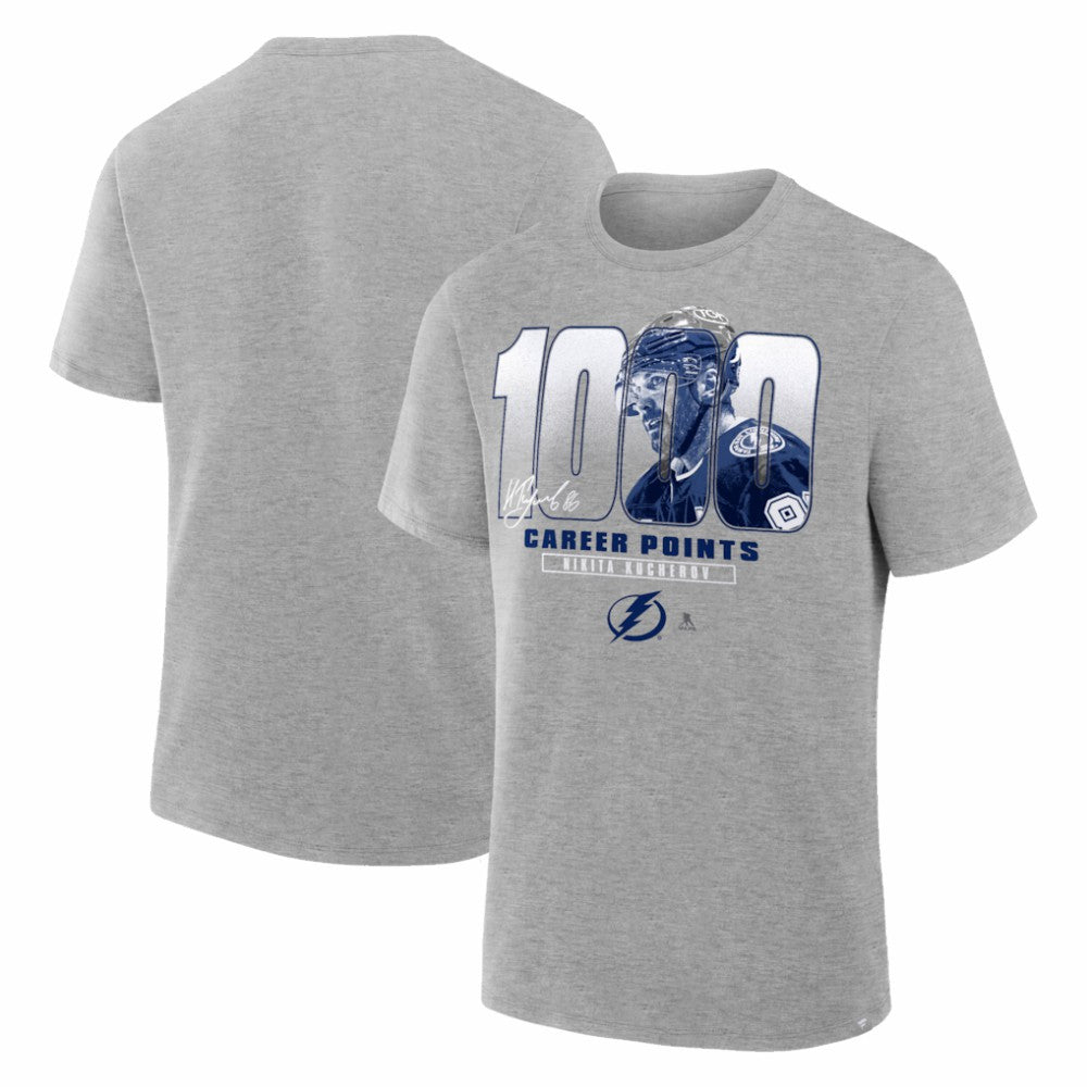 Nikita Kucherov Tampa Bay Lightning 1000 Career Points Legacy T-Shirt - Gray T-shirts
