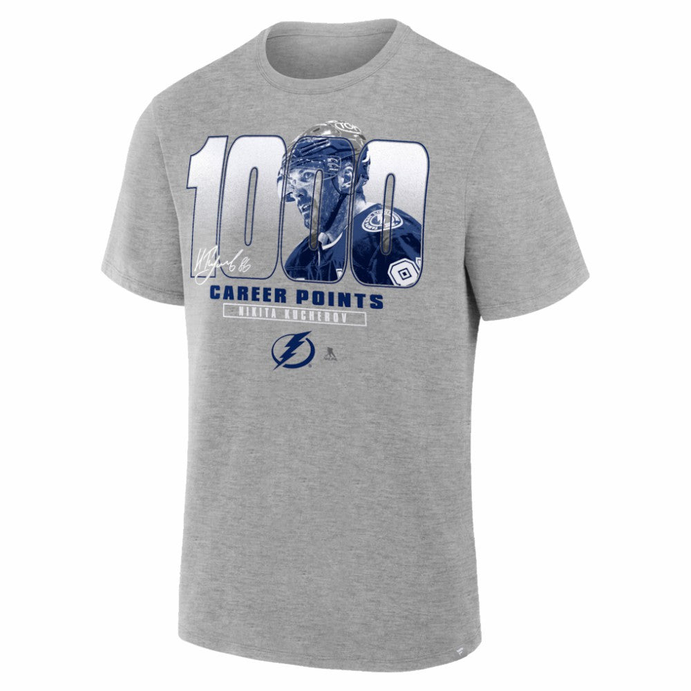 Nikita Kucherov Tampa Bay Lightning 1000 Career Points Legacy T-Shirt - Gray T-shirts