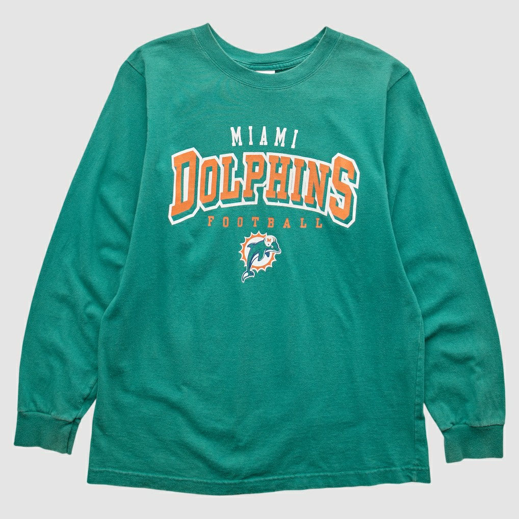 Miami Dolphins NFL 2000s Long Sleeve T-shirt - Teal Vintage on sale