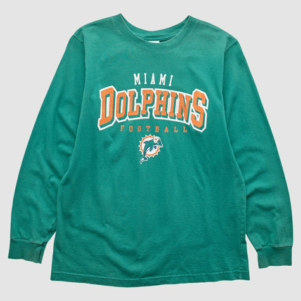 Miami Dolphins NFL 2000s Long Sleeve T-shirt - Teal Vintage on sale