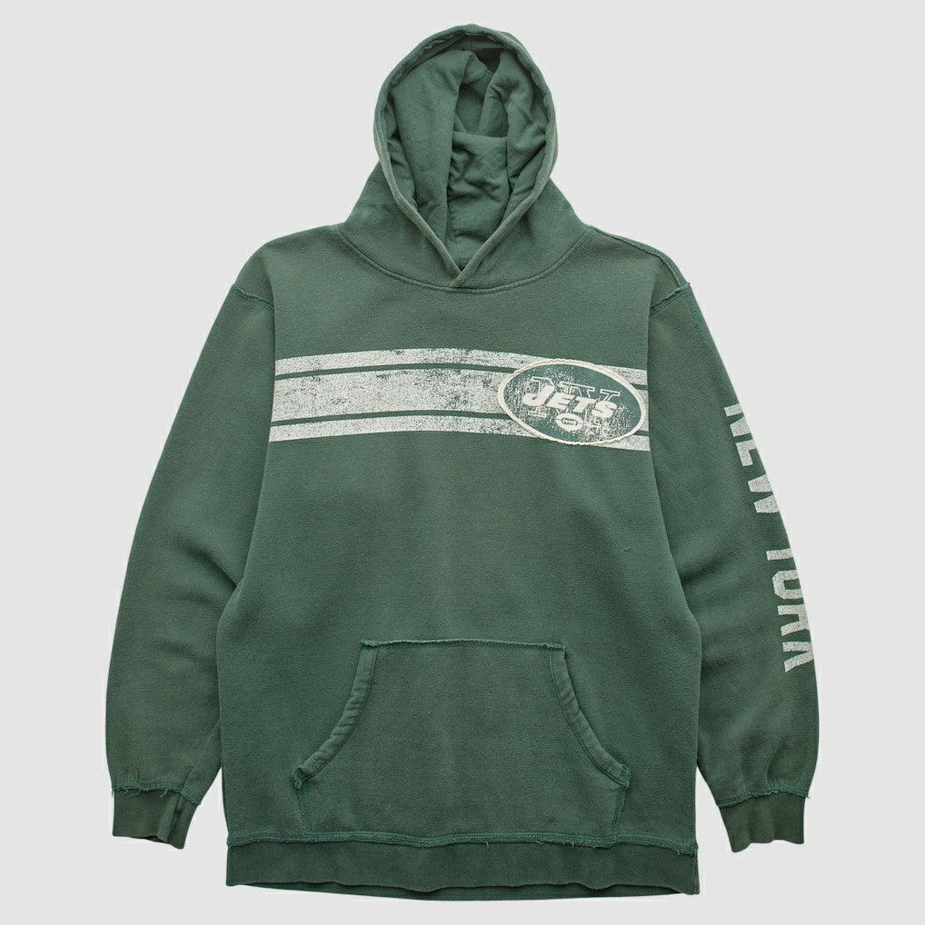 New York Jets 2000s Hooded Pullover Sweatshirt - Green Vintage on sale