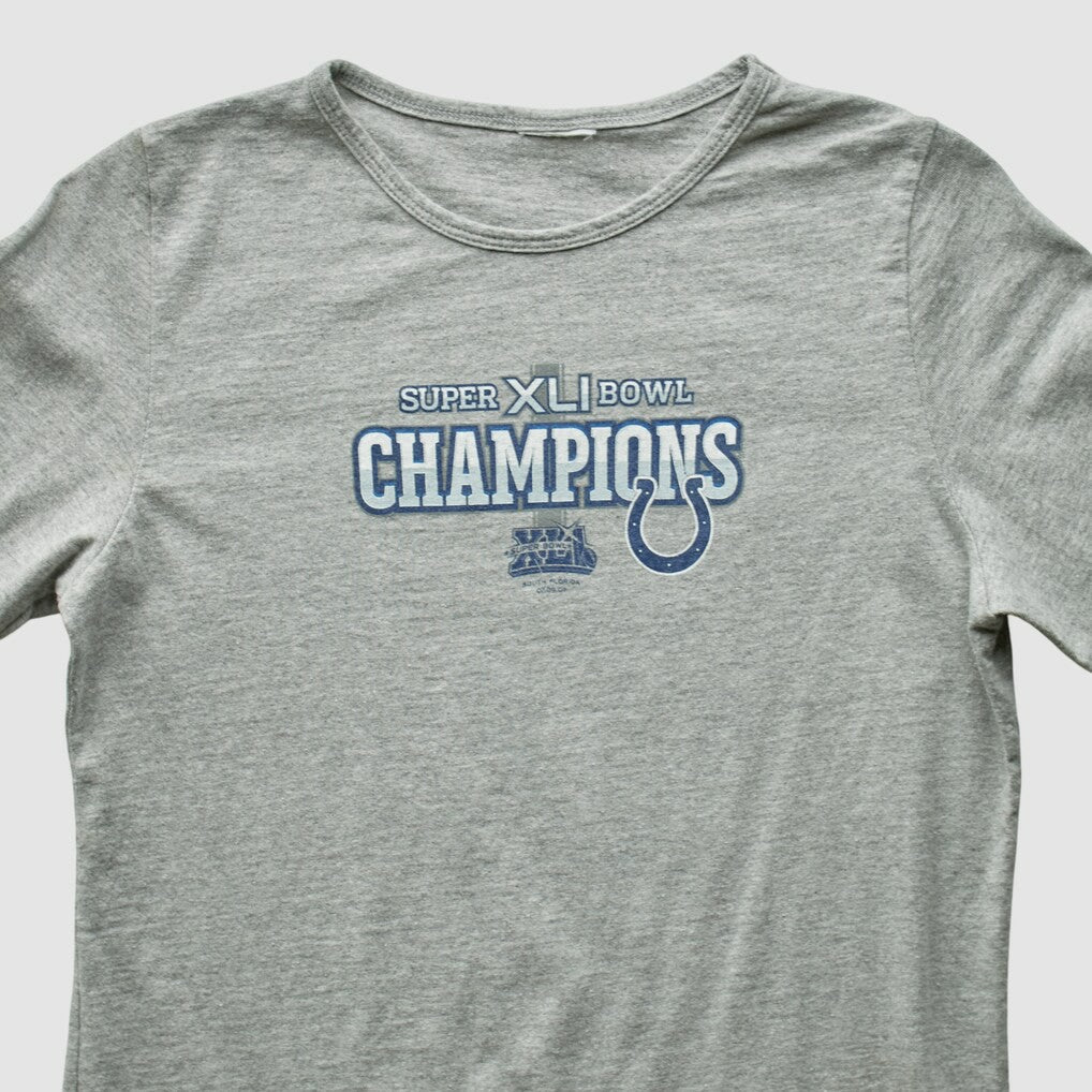 Indianapolis Colts 2007 Long Sleeve T-shirt - Heather Gray Vintage cheap