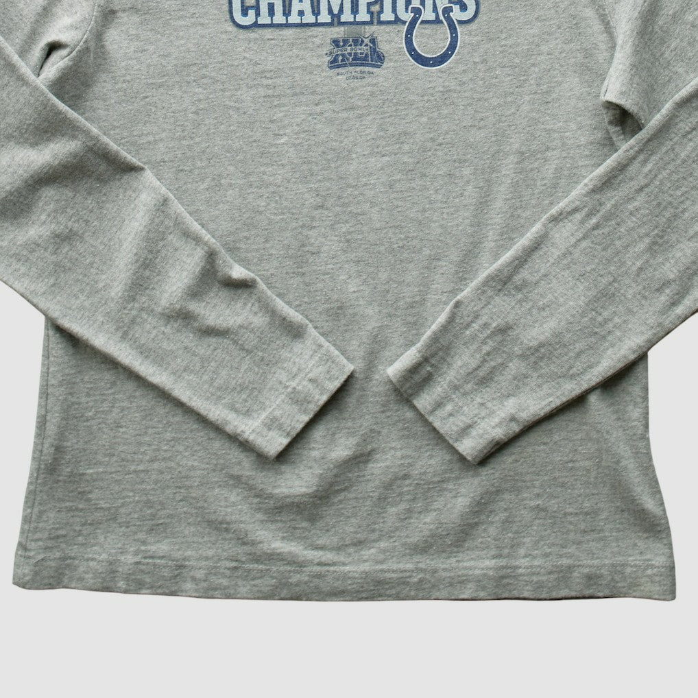 Indianapolis Colts 2007 Long Sleeve T-shirt - Heather Gray Vintage cheap