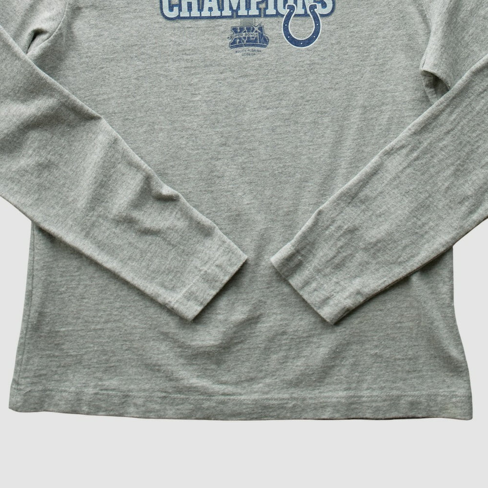 Indianapolis Colts 2007 Long Sleeve T-shirt - Heather Gray Vintage cheap