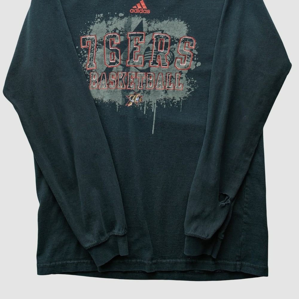 Philadelphia 76ers 2000s Long Sleeve T-shirt - Black Vintage discount