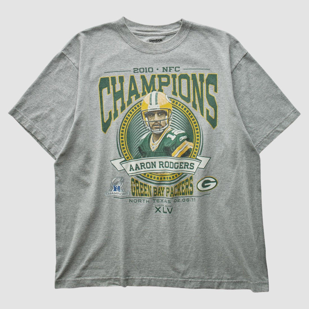 Green Bay Packers Reebok 2010 T-shirt - Heather Gray Vintage outlet