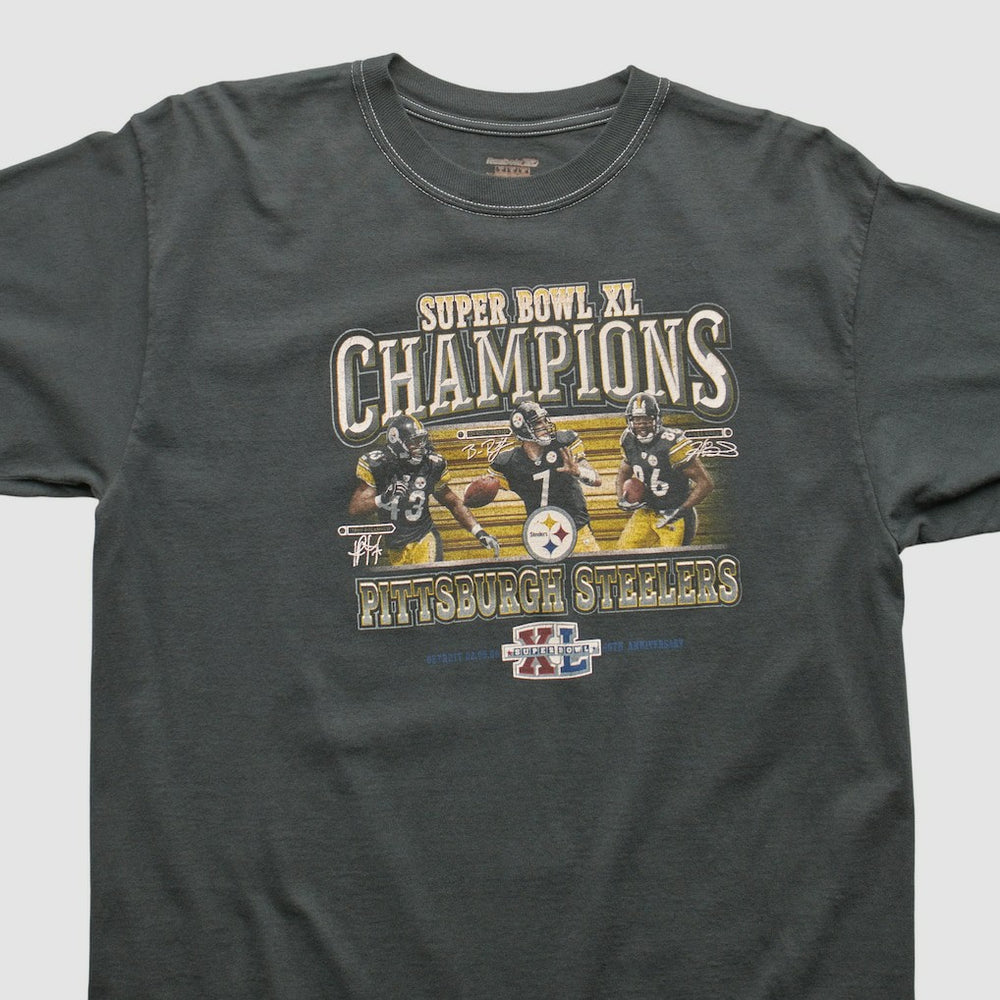Pittsburgh Steelers Reebok 2006 T-shirt - Charcoal Vintage for sale