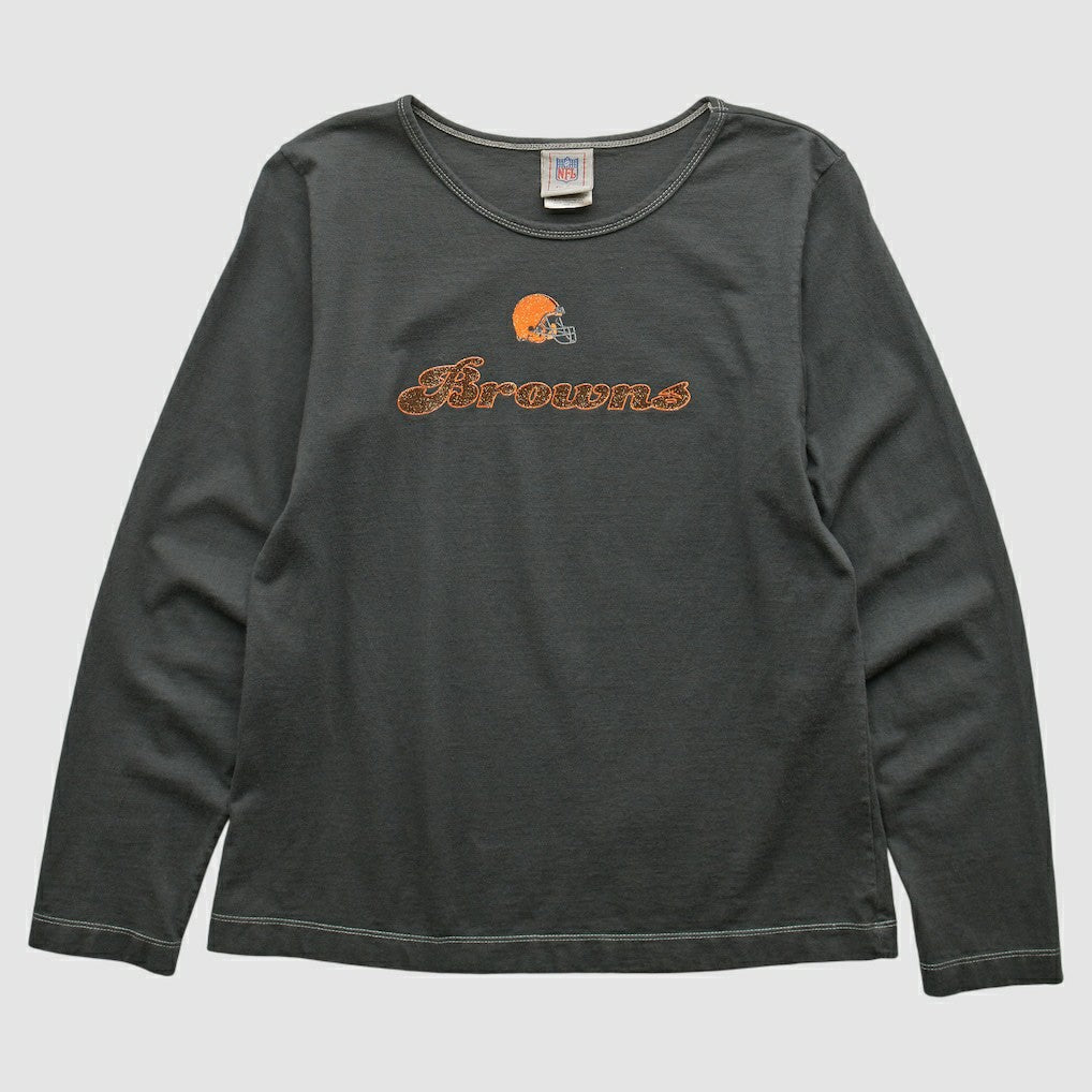 Cleveland Browns NFL 2000s Long Sleeve T-shirt - Charcoal Vintage sale
