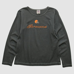 Cleveland Browns NFL 2000s Long Sleeve T-shirt - Charcoal Vintage sale