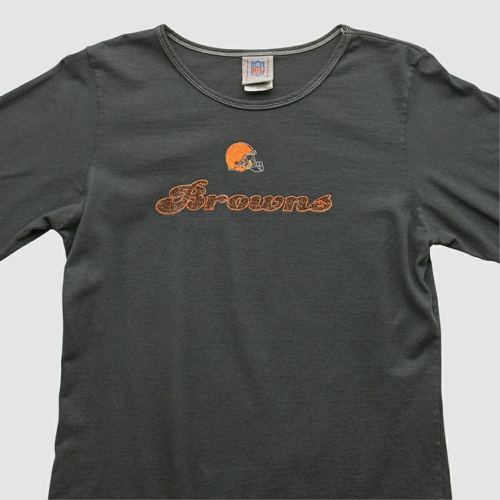 Cleveland Browns NFL 2000s Long Sleeve T-shirt - Charcoal Vintage sale