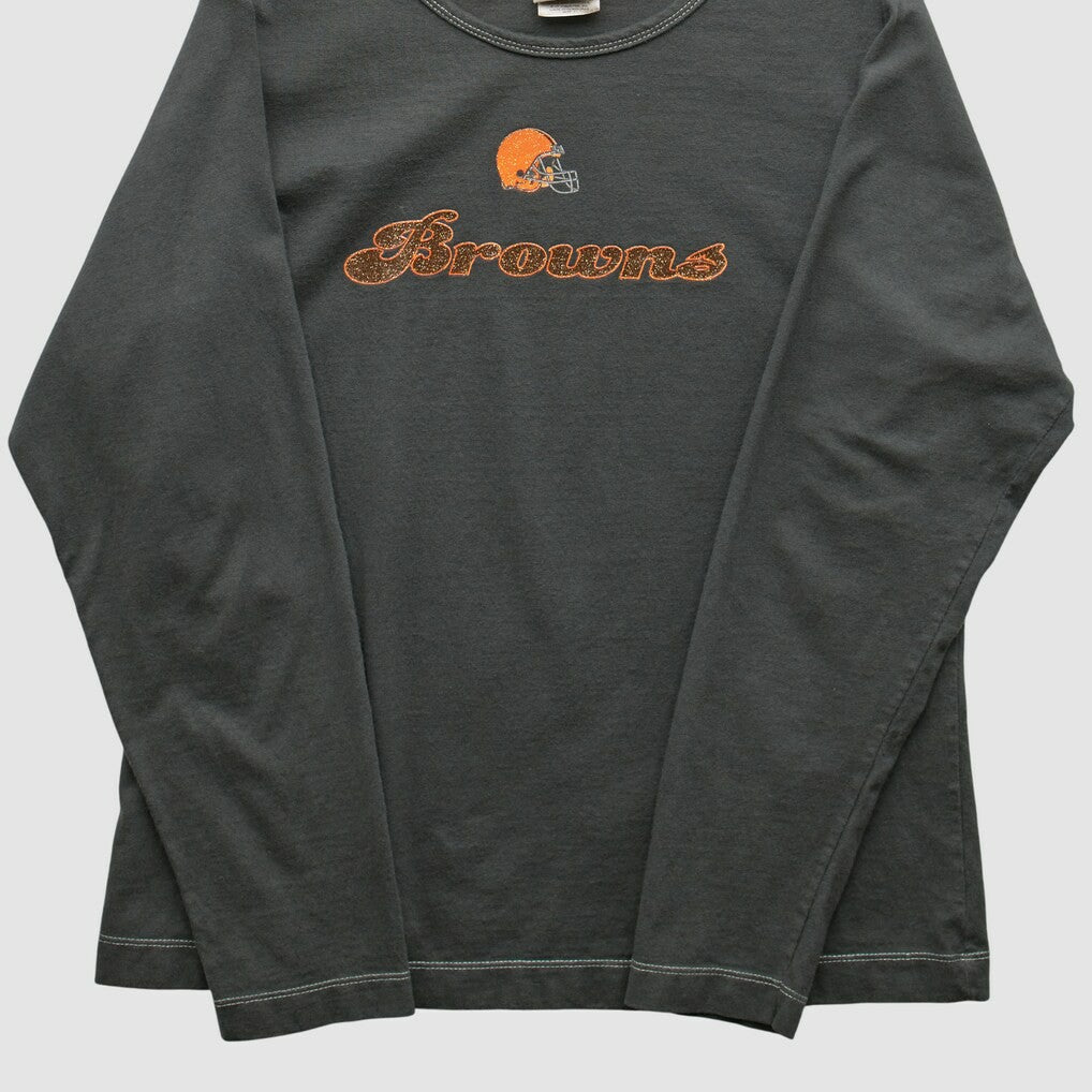 Cleveland Browns NFL 2000s Long Sleeve T-shirt - Charcoal Vintage sale