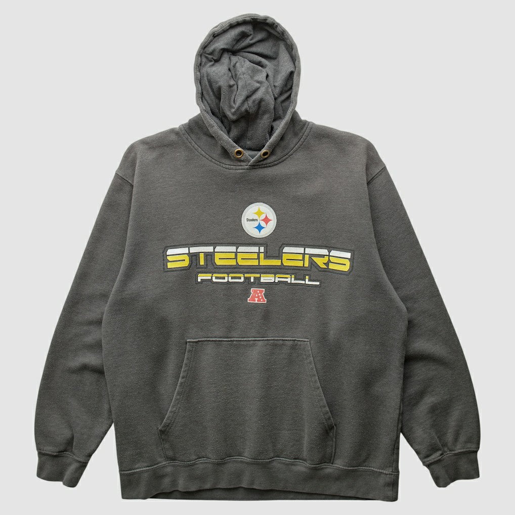 Pittsburgh Steelers NFL 2010s Hooded Pullover Sweatshirt - Gray Vintage on sale