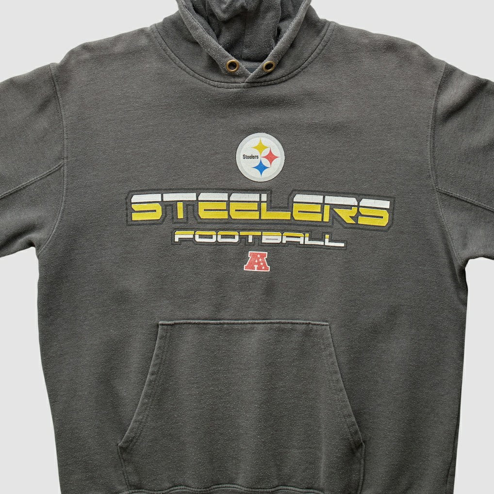 Pittsburgh Steelers NFL 2010s Hooded Pullover Sweatshirt - Gray Vintage on sale